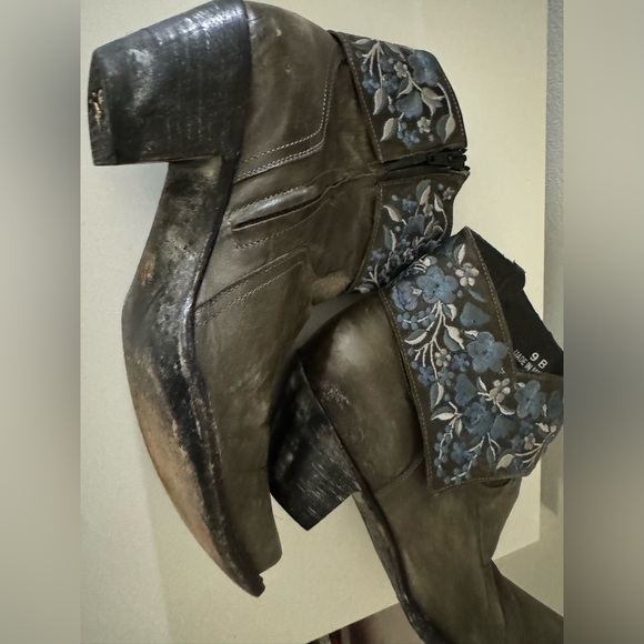 Old Gringo Minisora Leather Blue Floral Pointed Toe Western Boots - Picture 9 of 10